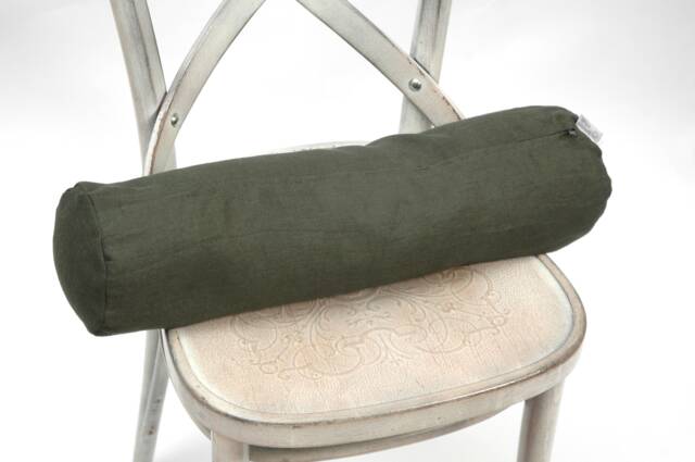 Bolster Neck Pillow, Roll Buckwheat Deep Green Linen Bolster, Buckwheat 5'x20'/13x50cm Pillow - image 1