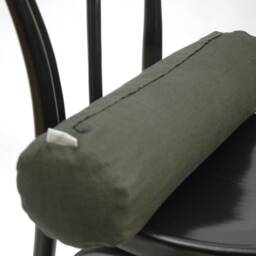 Bolster Neck Pillow, Roll Buckwheat Deep Green Linen Bolster, Buckwheat 5'x20'/13x50cm Pillow - thumbnail 2