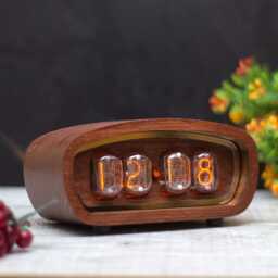Nixie Clock In12, Old Radio Style, Ash Wood Case, Orange Backlight - thumbnail 2