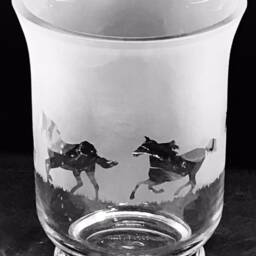 Galloping Horse Frieze Clear Glass Vase - 14.5cm, Boxed - thumbnail 3