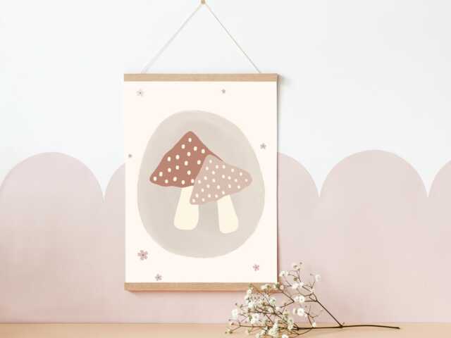 Pretty Woodland Toadstool Print. Perfect For Girls Rooms, A Playroom Or Baby Nursery - Print Only - image 1