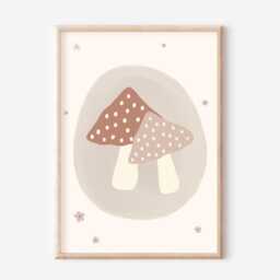 Pretty Woodland Toadstool Print. Perfect For Girls Rooms, A Playroom Or Baby Nursery - Print Only - thumbnail 2