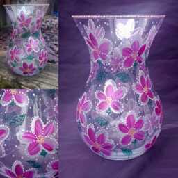 Hand Painted Vase. 11 X 18cm . Quirky & Unique. Ideal Gift - thumbnail 1