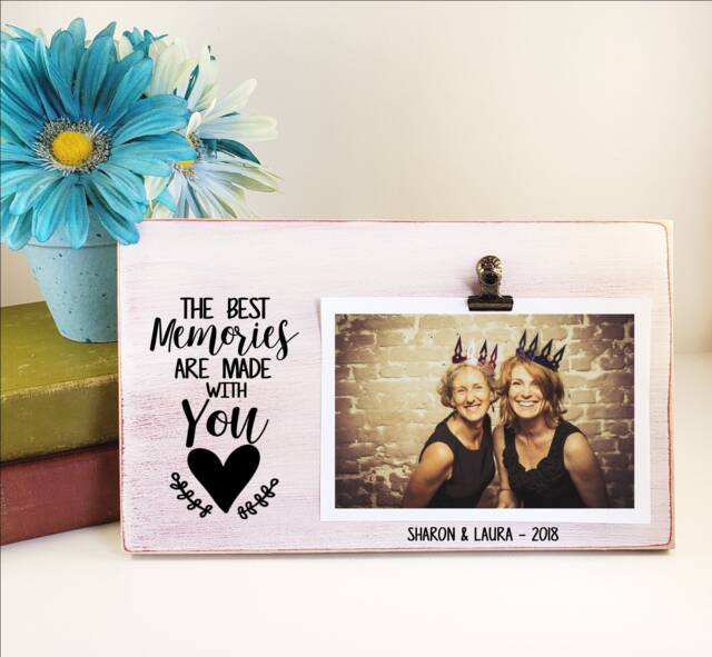 Best Memories Are Made With You Friends Picture Frame, College Dorm Gift, Personalized Frame With Clip, Valentine's Day Couples - image 1