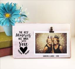 Best Memories Are Made With You Friends Picture Frame, College Dorm Gift, Personalized Frame With Clip, Valentine's Day Couples - thumbnail 1