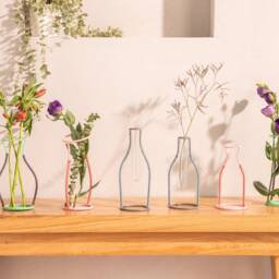 Blue Invisible Metal Line Test Tube Vase, Invisible Vases, Colorful Flower Handcrafted, Pots - thumbnail 3