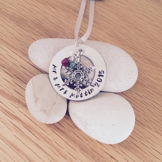 Personalised Christmas Decoration Ornament Hand Stamped Festive Tree - image 1