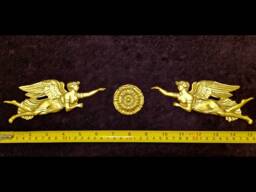 Ornate Applique Gilt Or White French Style Decorative Wall Furniture Onlay Moulding Pediment Plastic Decoration - thumbnail 1