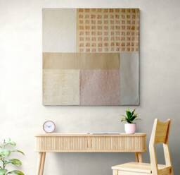 Creamy Monochrome Silk Wall Quilt Japandi Textile Art Tapestry