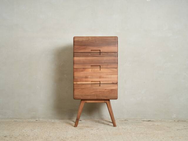 Mid-Century Modern Walnut Chest Of Drawers - Versatile Credenza With Minimalist Scandinavian Design - image 1