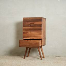 Mid-Century Modern Walnut Chest Of Drawers - Versatile Credenza With Minimalist Scandinavian Design - thumbnail 3
