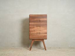 Mid-Century Modern Walnut Chest Of Drawers - Versatile Credenza With Minimalist Scandinavian Design