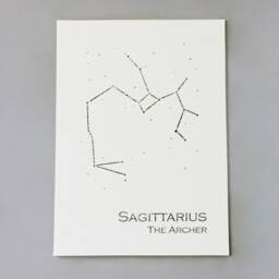 Sagittarius Constellation Zodiac Art Print/Gold Foil Wall Astrology Home Decor November-December Birthday/Gold On Cream/Navy - thumbnail 2