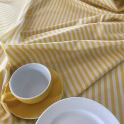 Sale Samba 100% Cotton White-Yellow Stripes Curtain By The Meter 6 Colors Nya Nordiska