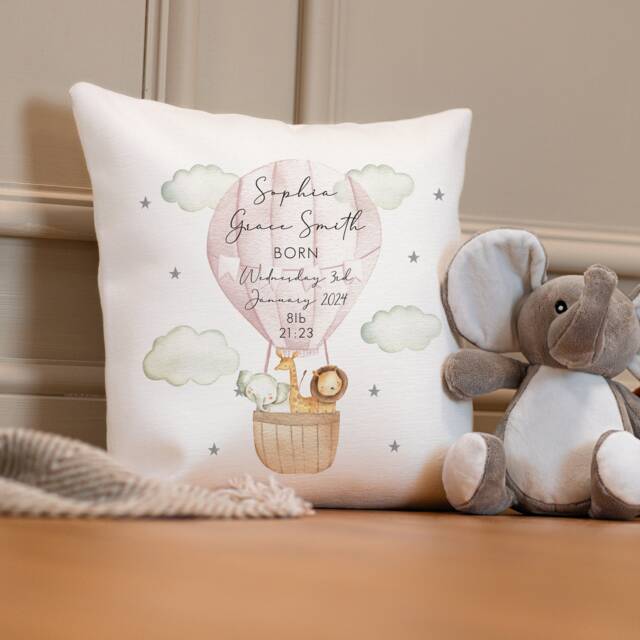 Personalised Jungle Cushion - Nursery Girl's Lion Baby Boy Gift Girl - image 1
