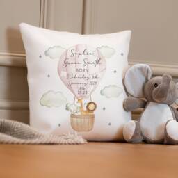 Personalised Jungle Cushion - Nursery Girl's Lion Baby Boy Gift Girl - thumbnail 1