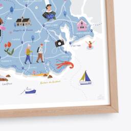 Le Pays Bigouden - Map Of Brittany Illustrated Poster - thumbnail 2