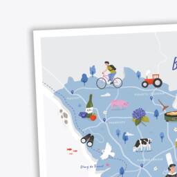 Le Pays Bigouden - Map Of Brittany Illustrated Poster - thumbnail 3