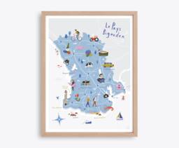 Le Pays Bigouden - Map Of Brittany Illustrated Poster - thumbnail 1