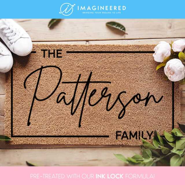 Personalized Outdoor Door Mat With Last Name - Custom Coir Welcome For Home Entrance - image 1