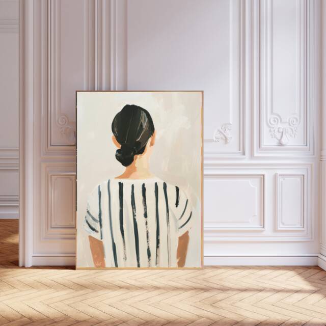 Abstract People Art - Mid Century Art, Modern Wall Minimalist Print, Living Room Female Figure - image 1