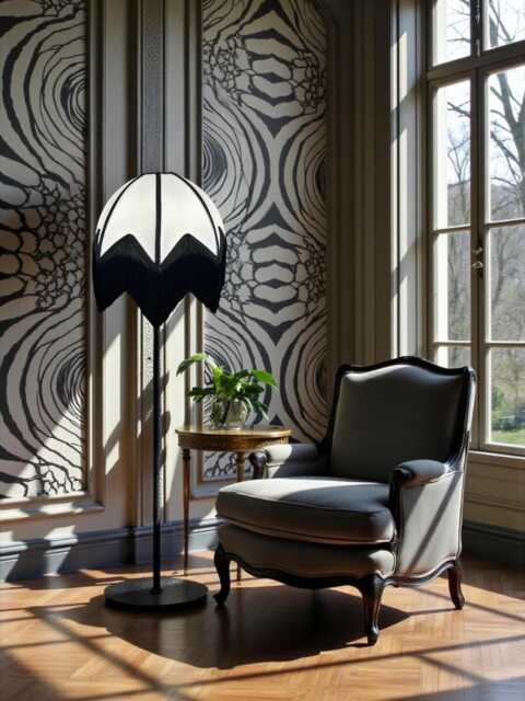 Art Deco Cream Lamp Shades With Black Fringe, Handmade in The UK - image 1