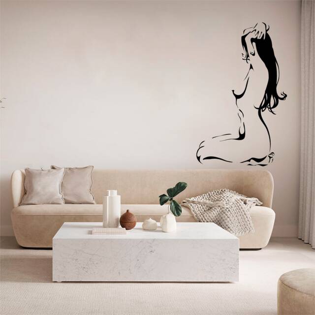 Elegant Lady Vinyl Wall Art, Decal, Sticker, Transfer, Mural, Decor, Rent Friendly, Interior, Exterior, Full - 0431 - image 1