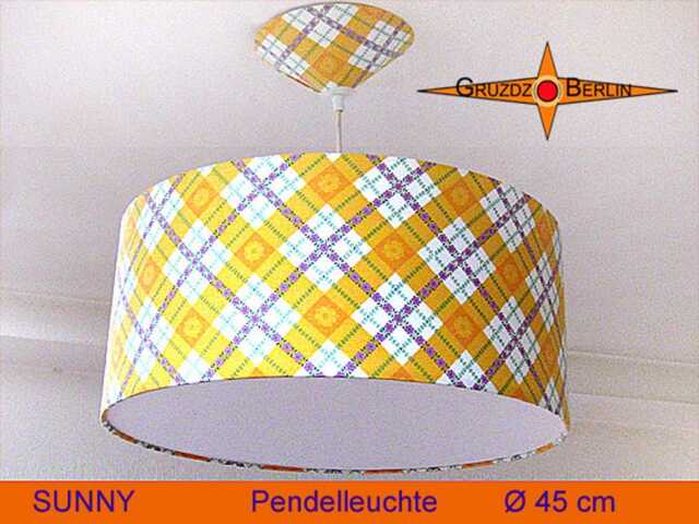 Yellow Hanging Lamp in Retrodesign Sunny Vintage Pendant With Diffuser Many Sizes Of Your Choice - image 1