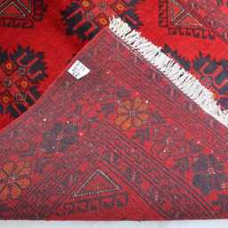 3x5 Ft Bukhara Khal Mohammedi Afghan Handmade Rug, Bokhara Red Turkmen Oriental Geometric Livingroom, D??cor Office Area Rug - thumbnail 4