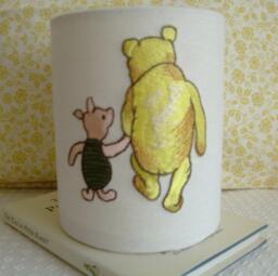 Winnie The Pooh & Piglet - Embroidered Handmade Nursery Night Light