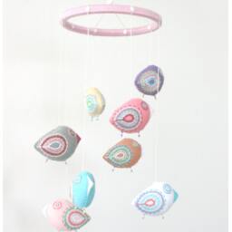 Felt Bird Baby Mobile Pastel Nursery Decor - thumbnail 3