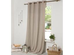 Linen Curtain-Linen Panel - Drape-Lined Panel-Washed Panel With Black Out & Bronze Grommets-Width 53''x Custom Length - thumbnail 2