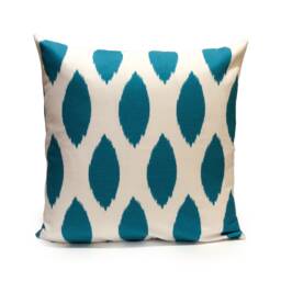 Turquoise & White Pillow, Throw Pillow Cover, Decorative Cushion Pillowcase, Accent Toss Cotton, Ikat - thumbnail 1