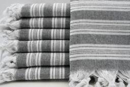 "Gray Peshtemal, Turkish Bath Towel, Thin Towel, Turkish Towels, Turkish Towel, Peshtemal, Sofa Cover, 32""x65" - thumbnail 1