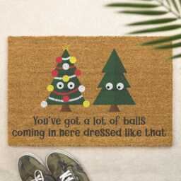 Christmas Doormat You've Got A Lot Of Balls Brush Door Mat Pun Front Decor Gift Xmas Festive Holidays - thumbnail 1
