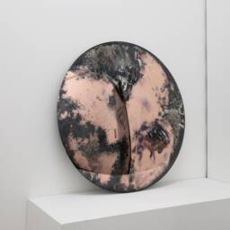 Orbis??? Antiqued Convex Rose Gold Tinted Handmade Frameless Mirror - thumbnail 3