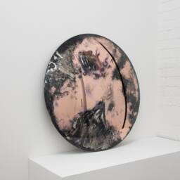 Orbis??? Antiqued Convex Rose Gold Tinted Handmade Frameless Mirror - thumbnail 1
