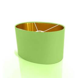 New Luxury High Quality Chartreuse Bright Green 16 Cotton Fabric Lamp Shade Oval Shape Oval Metallic Lining - thumbnail 2