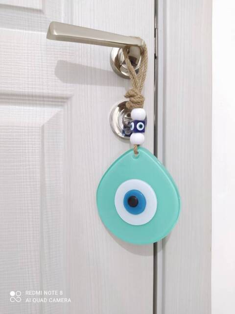 Water Green Drop Evil Eye Wall Hanging Decor Evil Nursery Home Decoration Baby Room Door Turkish Boho - image 1