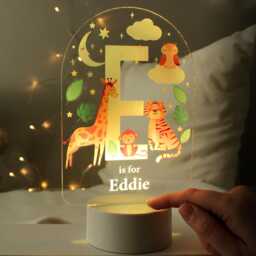 Personalised Animal Alphabet Led Night Light - Nursery Decor For Children & Baby