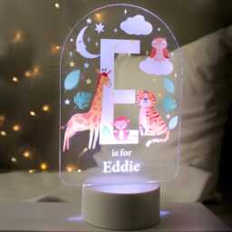 Personalised Animal Alphabet Led Night Light - Nursery Decor For Children & Baby - thumbnail 3