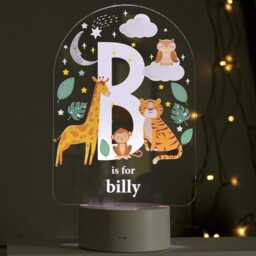 Personalised Animal Alphabet Led Night Light - Nursery Decor For Children & Baby - thumbnail 4