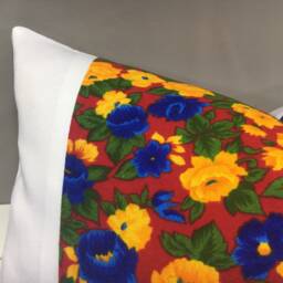 Floral Ikat Lumbar Pillow Cover, Handwoven Silk Accent - 12x20 - thumbnail 2