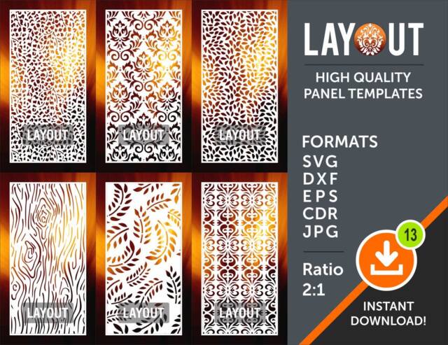 Room Divider Panel, Privacy Screen, Wall Hanging, Stencil, Cnc, Laser, Plasma Cricut Cutting File, Cdr, Svg, Dxf, Ai, Eps, Jpg - image 1