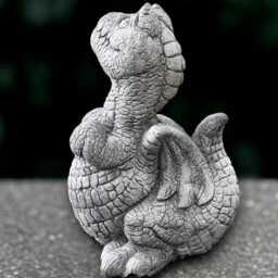 Gothic Dragon Sculpture Concrete Baby Statue Cement Animal Decoration Outdoor Wildlife Ornament Dragon Lover Gift Handmade - thumbnail 2