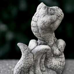 Gothic Dragon Sculpture Concrete Baby Statue Cement Animal Decoration Outdoor Wildlife Ornament Dragon Lover Gift Handmade - thumbnail 4