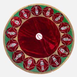 Nutcracker Christmas Tree Skirt 60 Inch Large Red Velvet Tree Skirt Decor - thumbnail 2