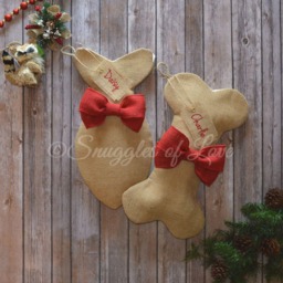 Personalized Burlap Christmas Stocking Tag Monogrammed Name Tag For Stockings - thumbnail 2