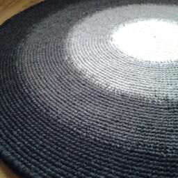 Handmade Wool Round Rug Modern Crochet Area Rug - thumbnail 2