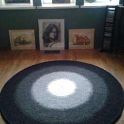 Handmade Wool Round Rug Modern Crochet Area Rug - thumbnail 3